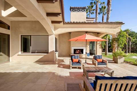 Courtyard fireplace