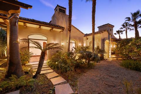 Entry garden at twilight